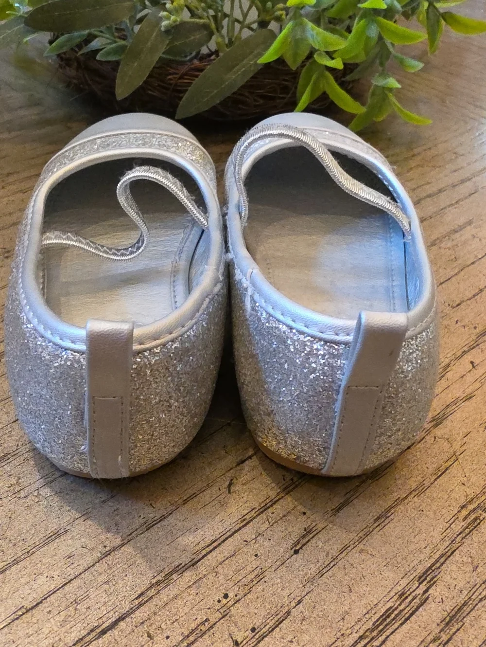 Disney Silver Glitter Mary Jane Flats Size 11 - Kids Shoes